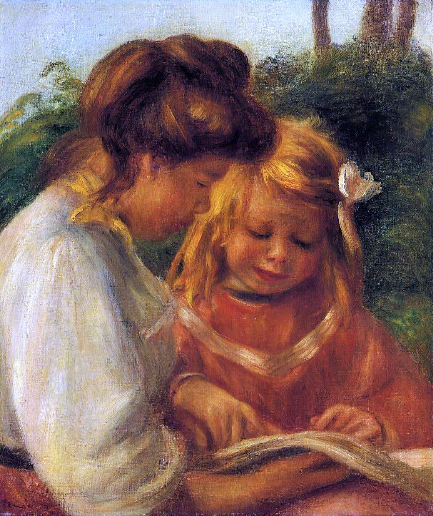 Pierre Auguste Renoir The Alphabet (also known as Jean and Gabrielle) - Canvas Print