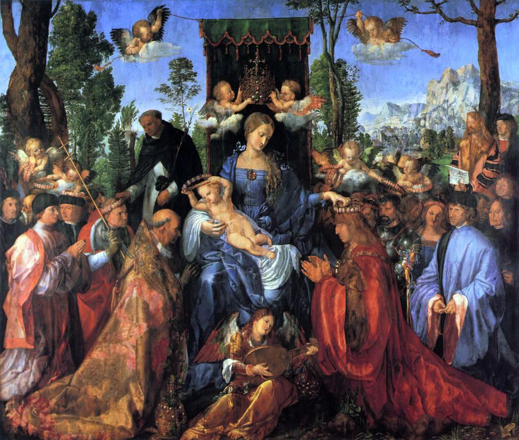 Albrecht Durer The Altarpiece of the Rose Garlands - Canvas Print