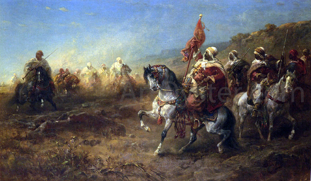 Adolf Schreyer The Ambush - Canvas Print