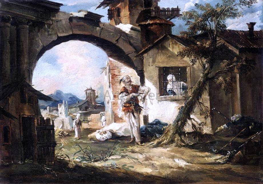 Giovanni Antonio Guardi The Amorous Turk - Canvas Print