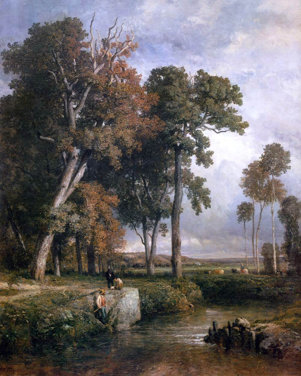 Constant Troyon The Angler - Canvas Print