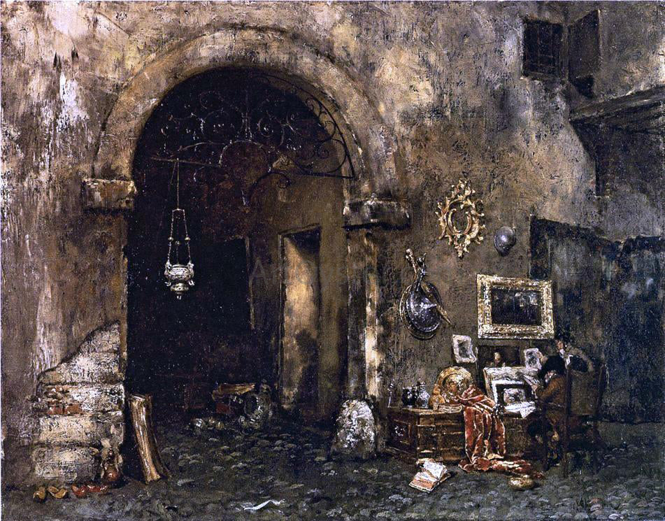 William Merritt Chase The Antiquary Shop - Canvas Print