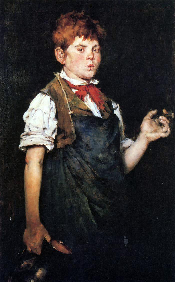 William Merritt Chase The Apprentice (also known as Boy Smoking) - Canvas Print