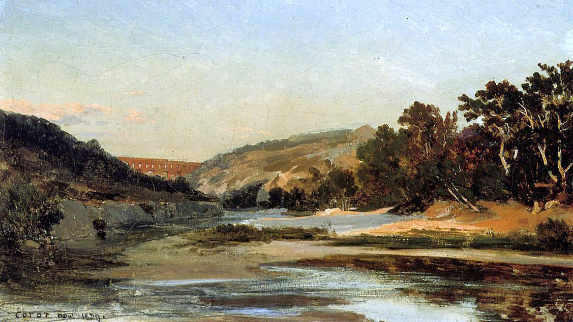 Jean-Baptiste-Camille Corot The Aqueduct in the Valley - Canvas Print