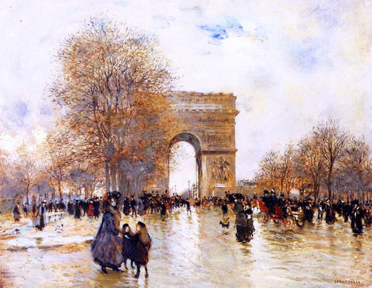 Jean-Francois Raffaelli The Arc de Triomphe, Autumn Effect - Canvas Print