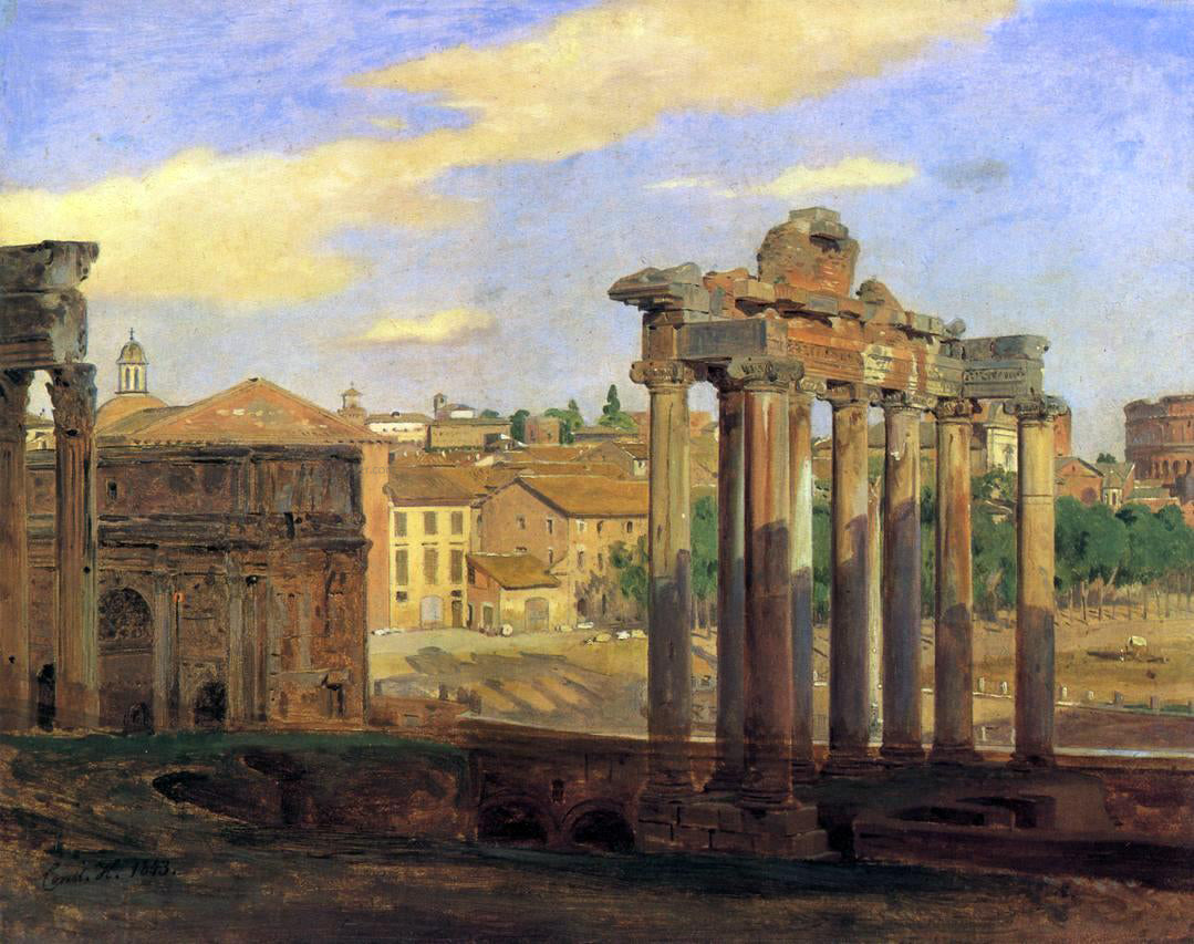 Constantin Hansen The Arch of Septumius Severus and the Temple of Concord - Canvas Print