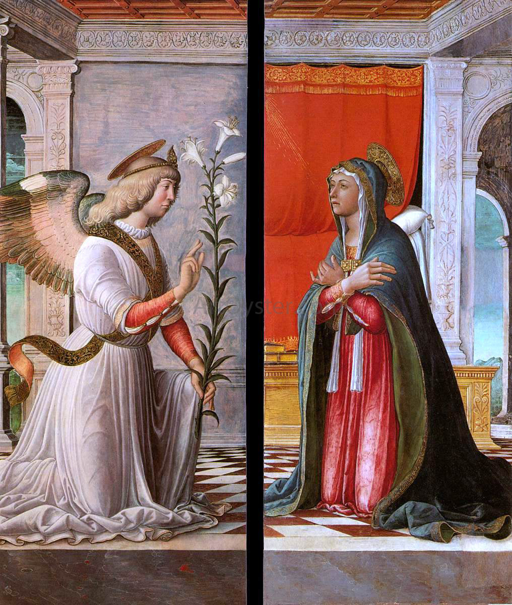 Jacopo Da montagnana The Archangel Gabriel and the Virgin Annunciate - Canvas Print