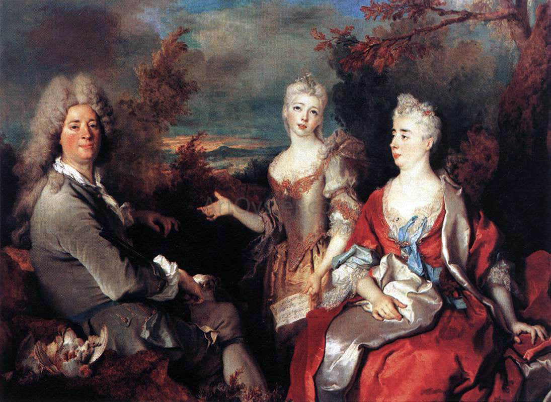 Nicolas De Largilliere The Artist and his Family - Canvas Print