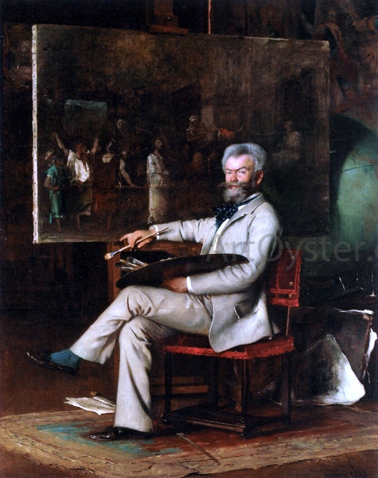 Hans Temple The Artist Munkaczy in his Studio - Canvas Print