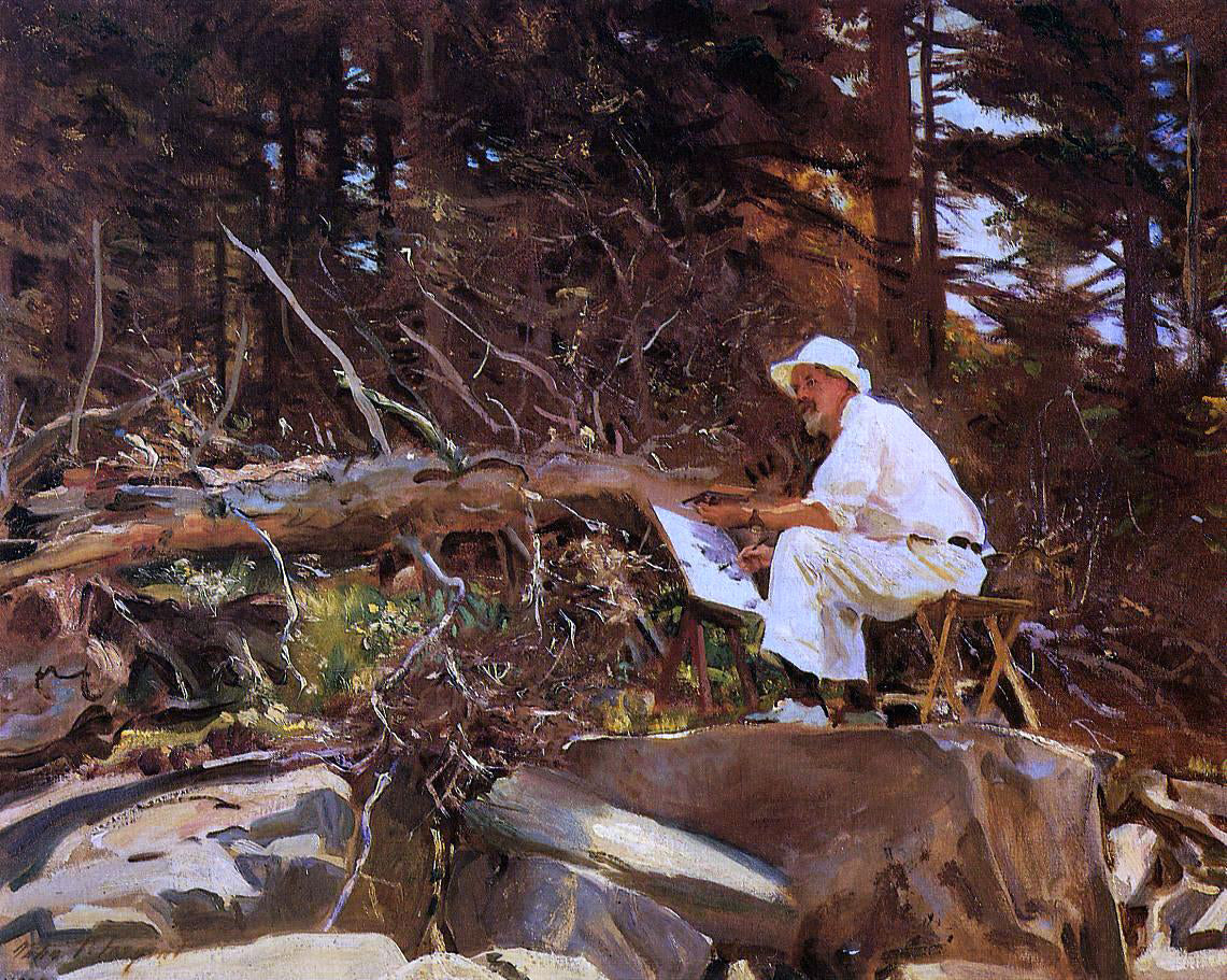 John Singer Sargent The Artist Sketching - Canvas Print
