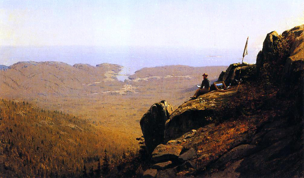 Sanford Robinson Gifford The Artist Sketching at Mount Desert, Maine - Canvas Print