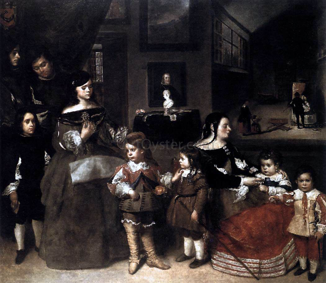 Juan Bautista Martinez Del Mazo The Artist's Family - Canvas Print