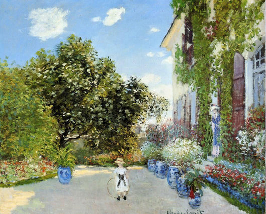 Claude Oscar Monet The Artist's House at Argenteuil - Canvas Print