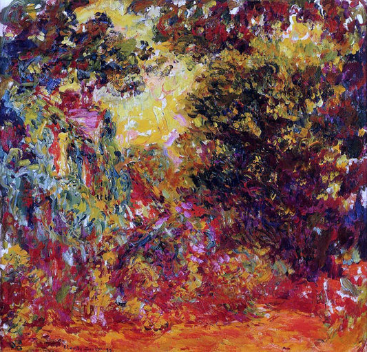 Claude Oscar Monet The Artist's House Seen from the Rose Garden - Canvas Print