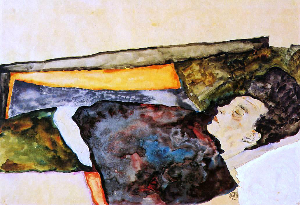 Egon Schiele The Artist's Mother, Sleeping - Canvas Print