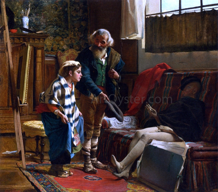 Luigi Bechi The Artist's Studio - Canvas Print