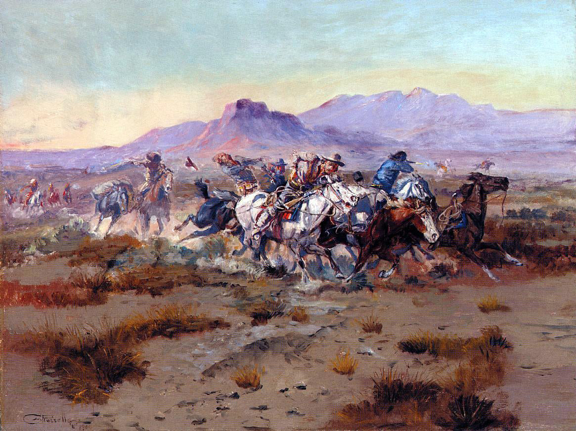Charles Marion Russell The Attack - Canvas Print