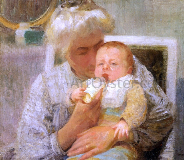 Robert Vonnoh The Baby's Bottle - Canvas Print