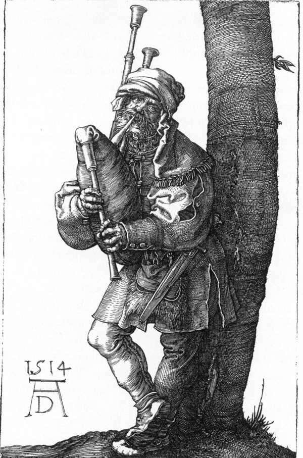 Albrecht Durer The Bagpiper - Canvas Print