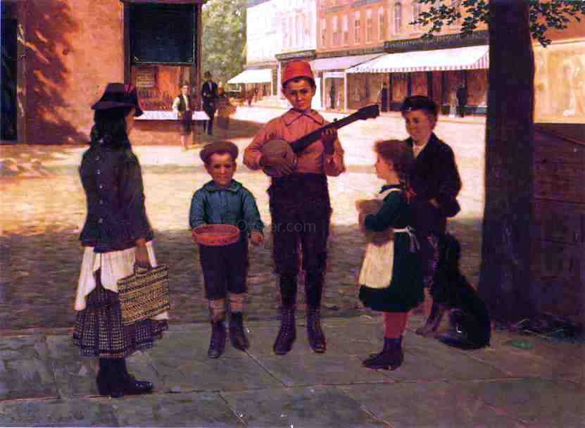 Samuel S Carr The Banjo Player - Canvas Print