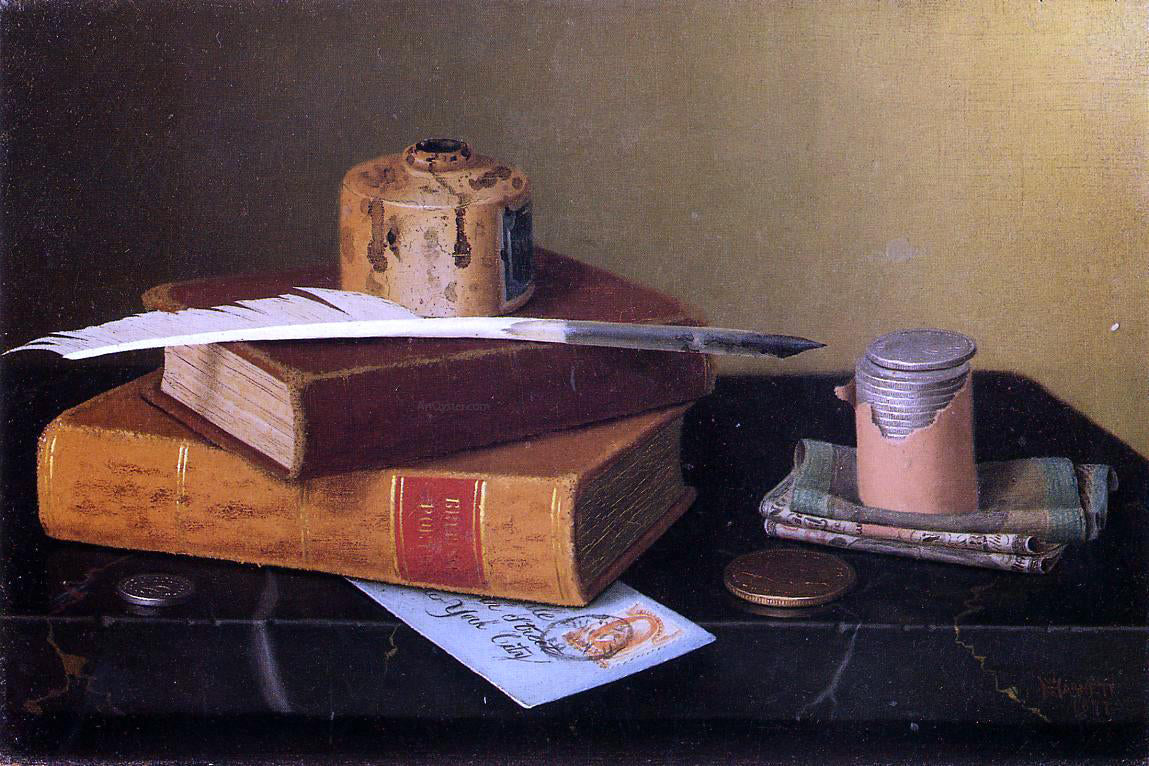 William Michael Harnett The Banker's Table - Canvas Print