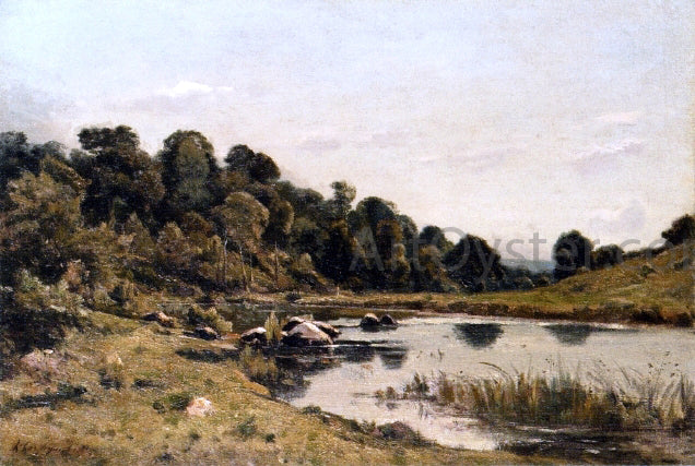 Henri Harpignies The Banks of the Aumance - Canvas Print