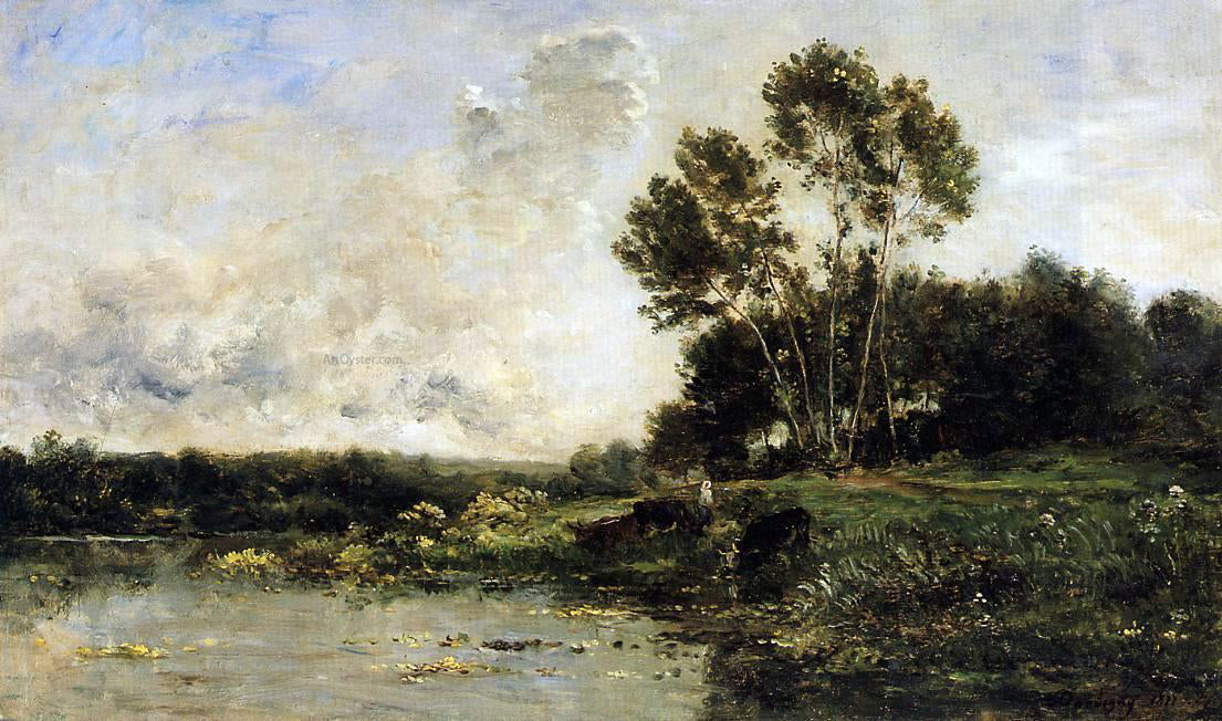 Charles Francois Daubigny The Banks of the Oise - Canvas Print
