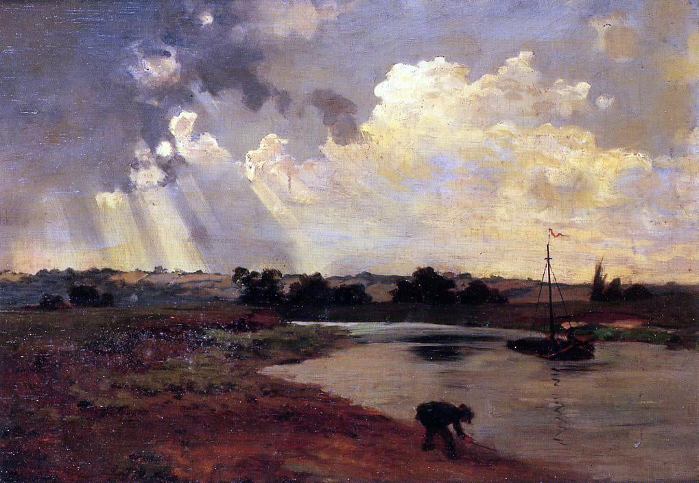 Charles Francois Daubigny The Banks of the River - Canvas Print