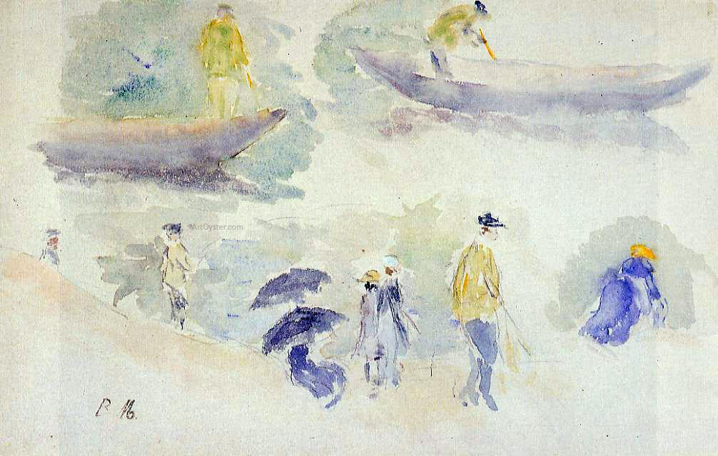 Berthe Morisot The Banks of the Seine - Canvas Print
