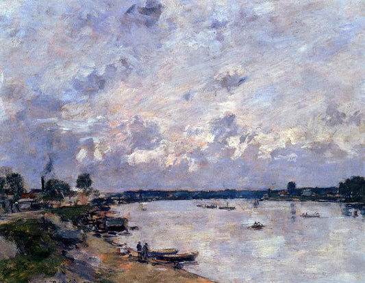 Eugene-Louis Boudin The Banks of the Seine at Caudebec en Caux - Canvas Print
