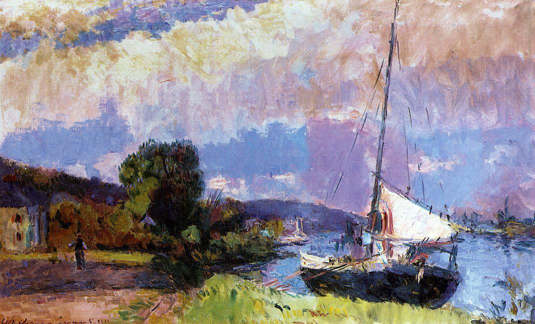 Albert Lebourg The Banks of the Seine: Caumont in Summer - Canvas Print