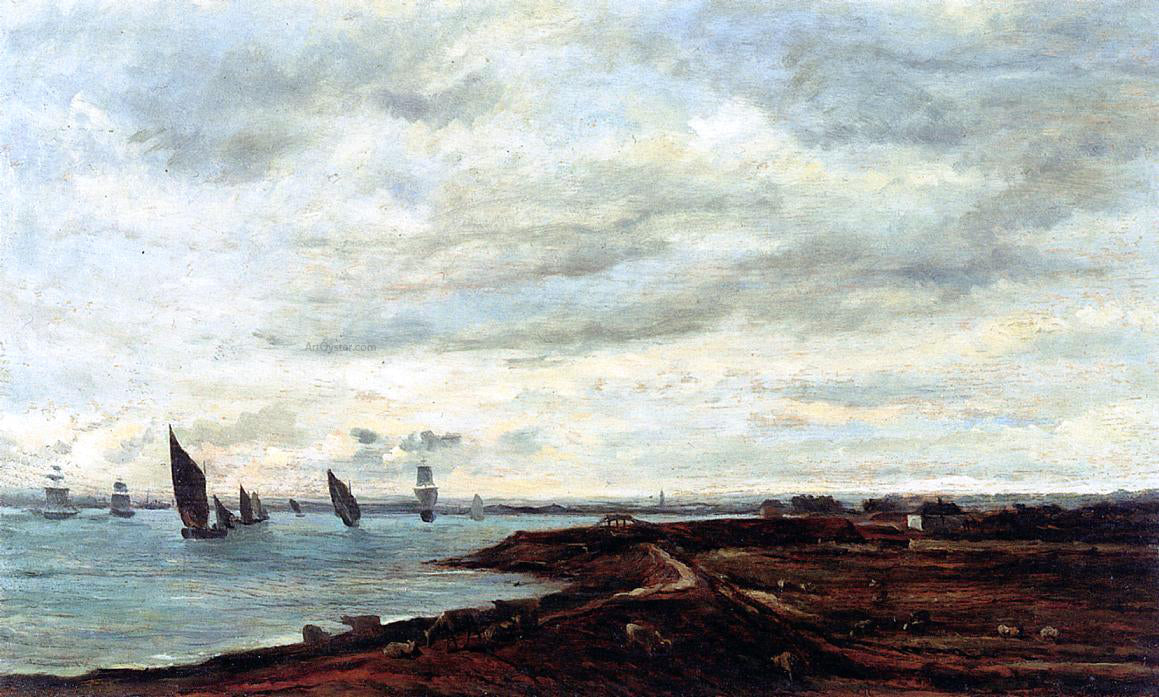 Charles Francois Daubigny The Banks of the Thames at Eames - Canvas Print