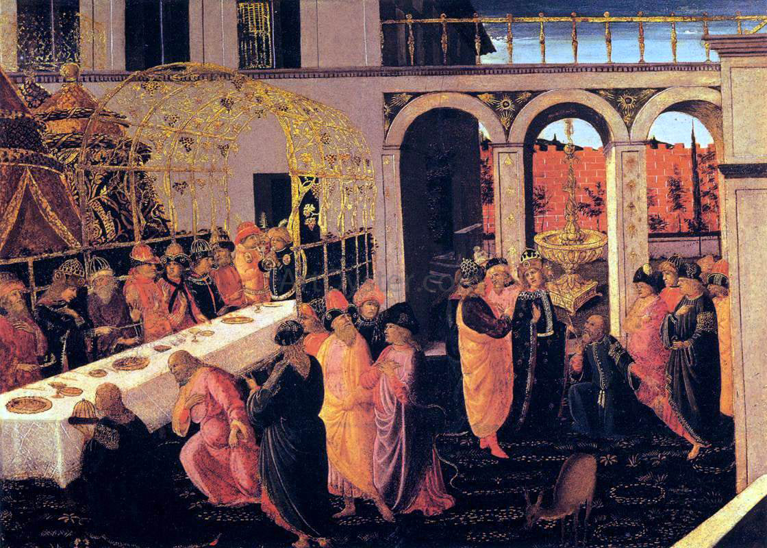 Jacopo Del Sellaio The Banquet of Ahasuerus - Canvas Print