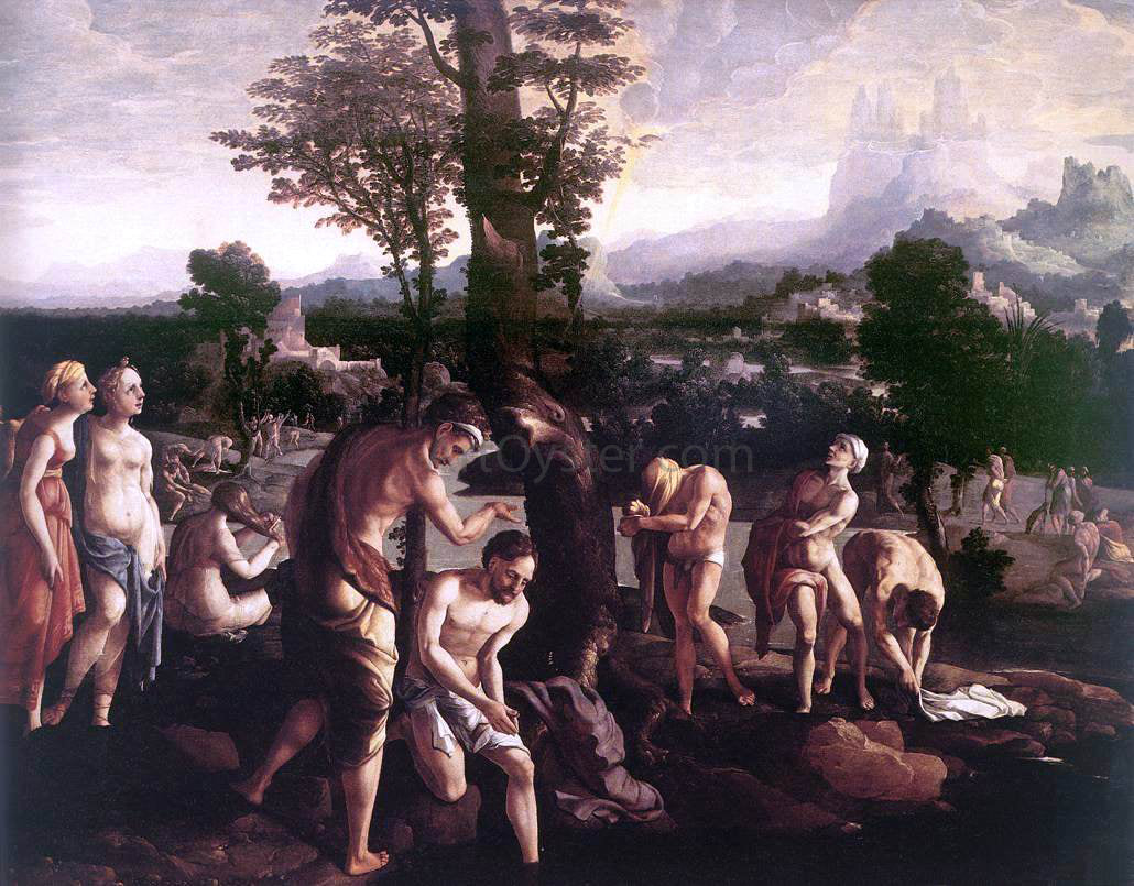 Jan Van Scorel The Baptism of Christ - Canvas Print