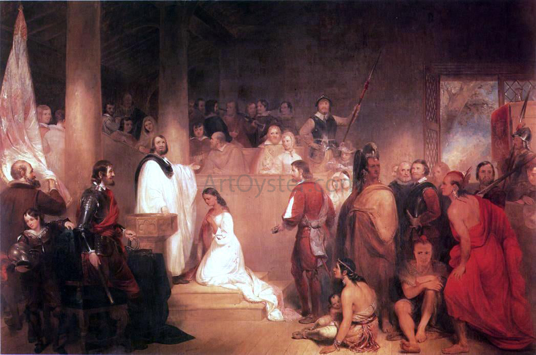 John Gadsby Chapman The Baptism of Pocahontas - Canvas Print