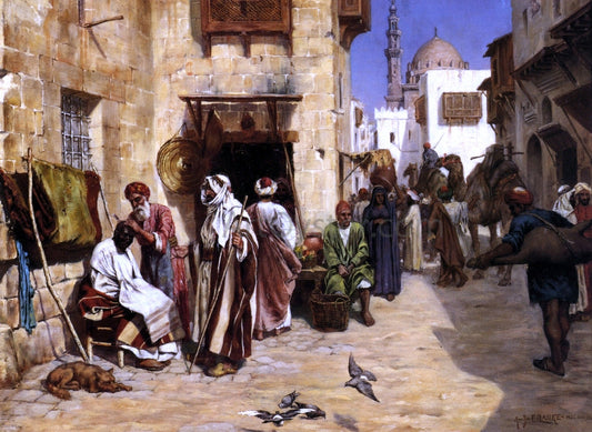 Albert Joseph Franke The Barber's Shop - Canvas Print