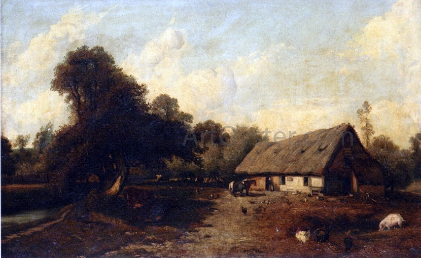 Jules Dupre The Barnyard - Canvas Print