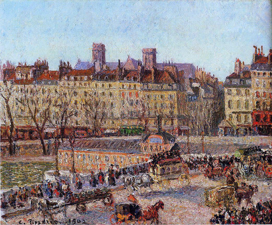 Camille Pissarro The Baths of Samaritaine, Afternoon - Canvas Print