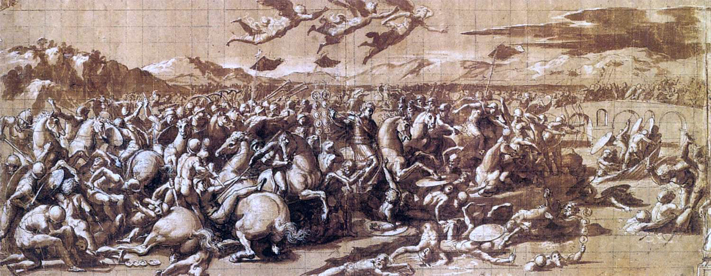 Giovan Francesco Penni The Battle at Pons Milvius - Canvas Print