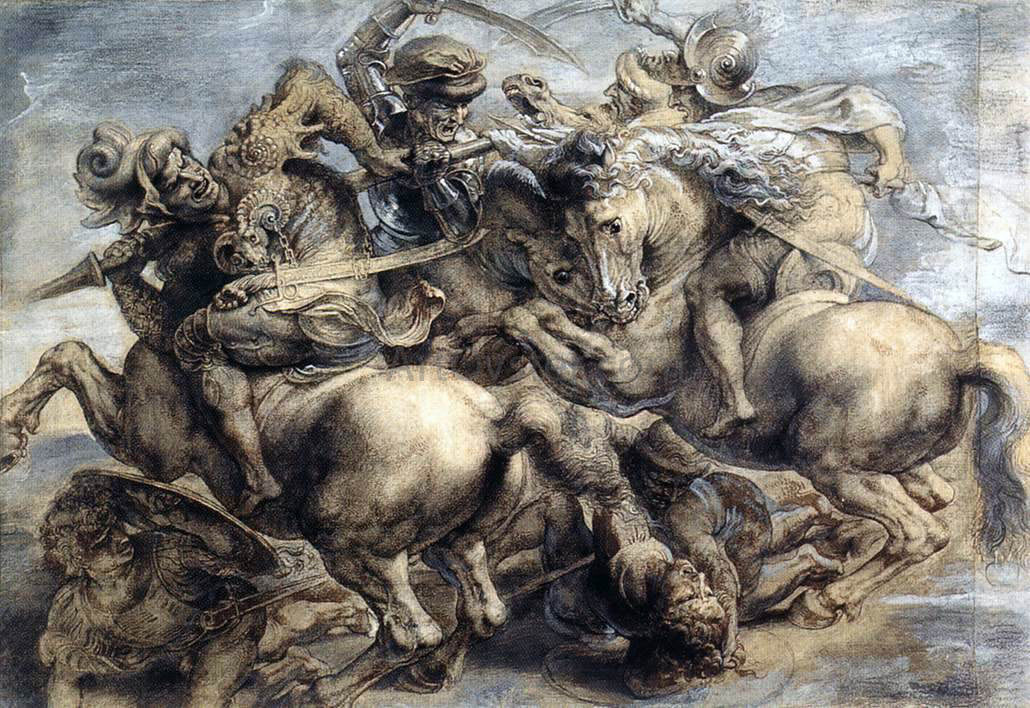 Leonardo Da Vinci The Battle of Anghiari - Canvas Print
