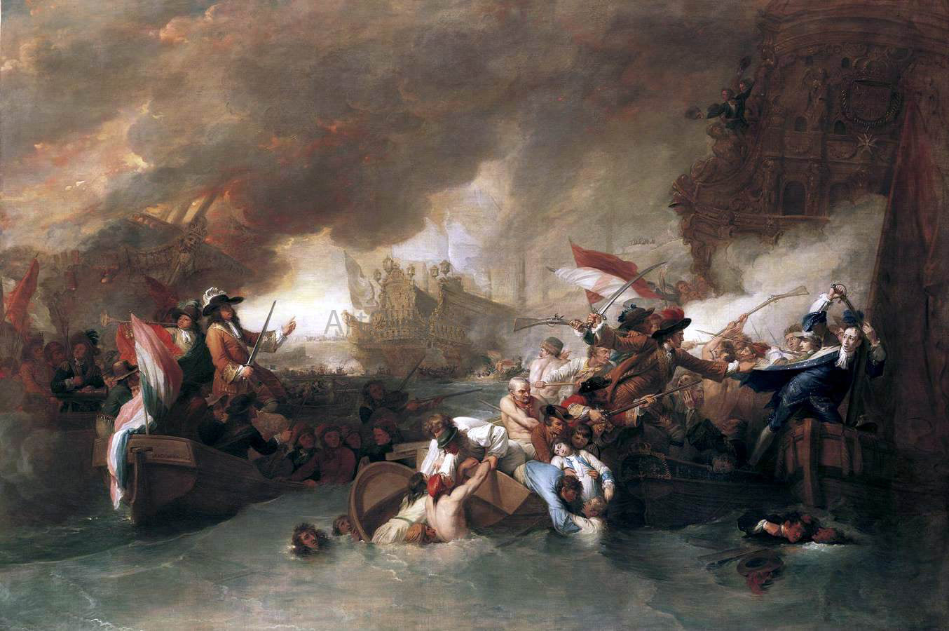 Benjamin West The Battle of La Hogue - Canvas Print