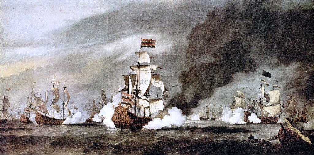 The Younger Willem Van de Velde The Battle of the Texel - Canvas Print