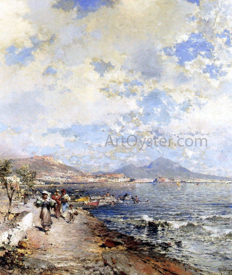 Franz Richard Unterberger The Bay of Naples - Canvas Print