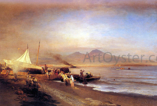 Oswald Achenbach The Bay of Naples - Canvas Print