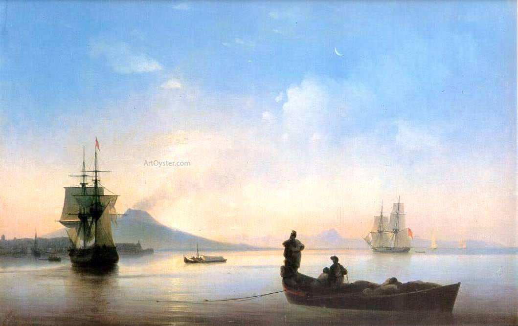 Ivan Constantinovich Aivazovsky The Bay of Naples on morning - Canvas Print