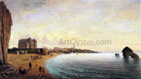 Louis Moullin The Beach at Biarritz - Canvas Print