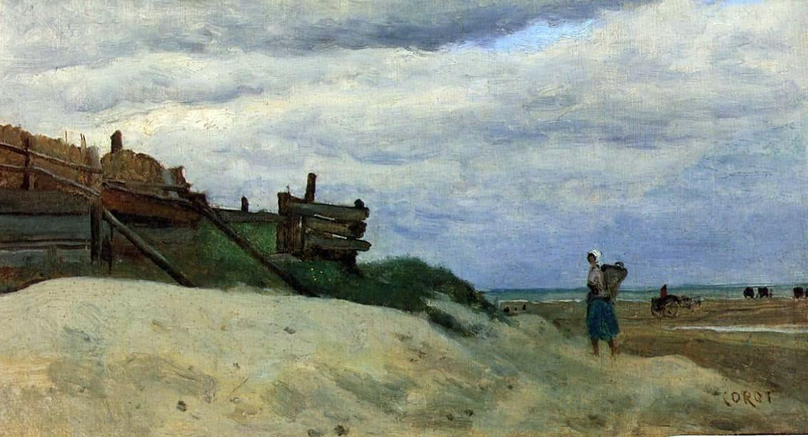 Jean-Baptiste-Camille Corot The Beach at Dunkirk - Canvas Print