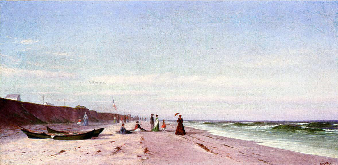 Francis A Silva The Beach at Long Branch, New Jersey - Canvas Print