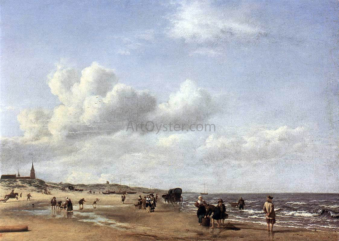 Adriaen Van de Velde The Beach at Scheveningen - Canvas Print