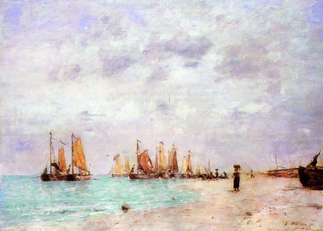 Eugene-Louis Boudin The Beach at Scheveningen - Canvas Print